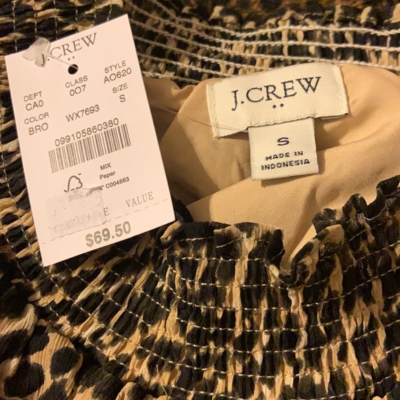 J. Crew smocked neck animal print shirt - Picture 8 of 8